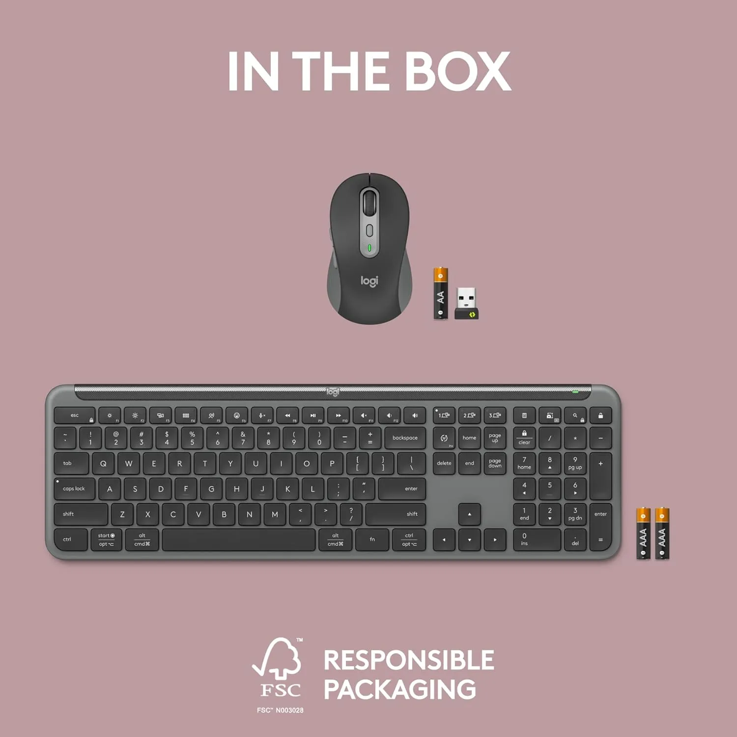 Logitech Wireless Keyboard Mouse Combo Signature Slim MK950 (Open Box) view 4